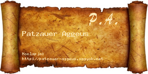 Patzauer Aggeus névjegykártya